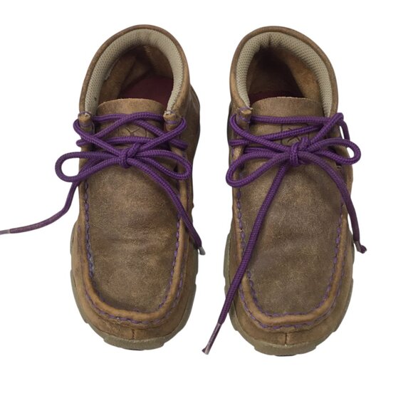 Twisted X Chukka Boots Kids 11 M YDM0012 Leather Purple Driving Moc - Picture 6 of 9
